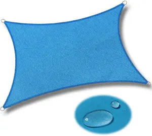 Blaues wasserdichtes Schattensegel für draußen HDPE UV-beständiges quadratisches Dreieck- oder rechteckiges Sonnenschutzsegel