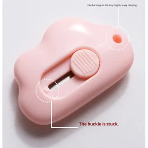 <span class=keywords><strong>Petit</strong></span> <span class=keywords><strong>couteau</strong></span> utilitaire nuage rétractable et portable, mini coupe-papier, rose mignon et féminin pour l'ouverture des colis, utilisation au bureau - Product Image 3