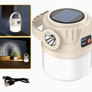 Buitenlamp op zonne-energie met <span class=keywords><strong>LED</strong></span>-verlichting, ABS-materiaal, noodverlichting voor huishoudelijk gebruik, vermogensweergave, oplaadbaar voor gebruik op camping en marktkramen - Product Image 2