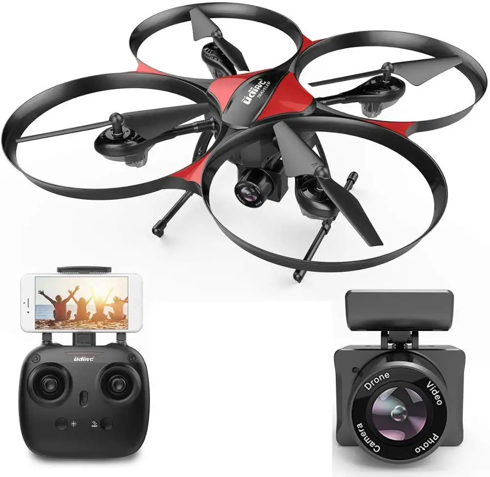 DROCON Big Drone for Beginners with 720P 120 Degree FPV Camera Drone,15 Min Flight Time,4GB TF Card Included, Altitude hold