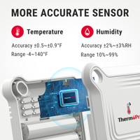 ThermoPro TP351 Moniteur de serre intérieure 260FT Hygromètre Thermomètre Exportation de données Usage domestique