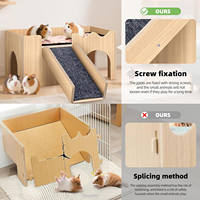 Meubles écologiques pour animaux de compagnie, logo personnalisé, abri en bois pour petits animaux avec rampe antidérapante pour cochon d'Inde, hamster, etc.