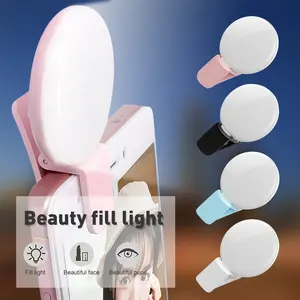 Mini Q şarj edilebilir LED ışık flaş lambası gece fotoğrafçılığı için dolgu ışığı USB cep telefonu için kıskaç Mini Q Selfie halka ışık