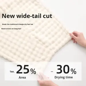 Bonnet de séchage capillaire en polaire corail épaissie à queue large, motif fruits de dessin animé, pour <span class=keywords><strong>femme</strong></span>, esthétique haut de gamme, séchage rapide, super absorbant - Product Image 5