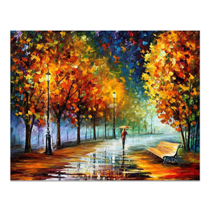 Cuchillo de paleta pintado pesado <span class=keywords><strong>del</strong></span> proveedor de China, paisaje urbano impresionista, lienzo, arte, paisaje nocturno, pintura de pared - Product Image 5
