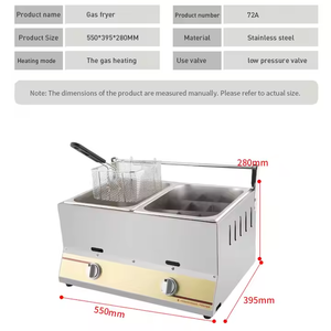 ガスディープフライヤー市販の2つの鍋フライヤーには2つのバスケットが装備されていますステンレス鋼の調理鍋 - Product Image 5