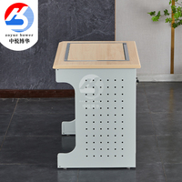 Table d'ordinateur encastrée avec écran LCD escamotable en métal pour salle de classe et salle de formation