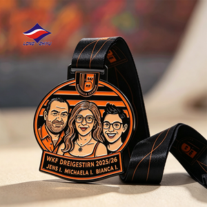 Medalla <span class=keywords><strong>de</strong></span> Maratón LZY 20Y Personalizada <span class=keywords><strong>de</strong></span> Aleación <span class=keywords><strong>de</strong></span> Zinc 2D en Oro Antiguo, Medalla Deportiva <span class=keywords><strong>de</strong></span> Metal para Finalistas con Cinta para Atletismo - Product Image 3