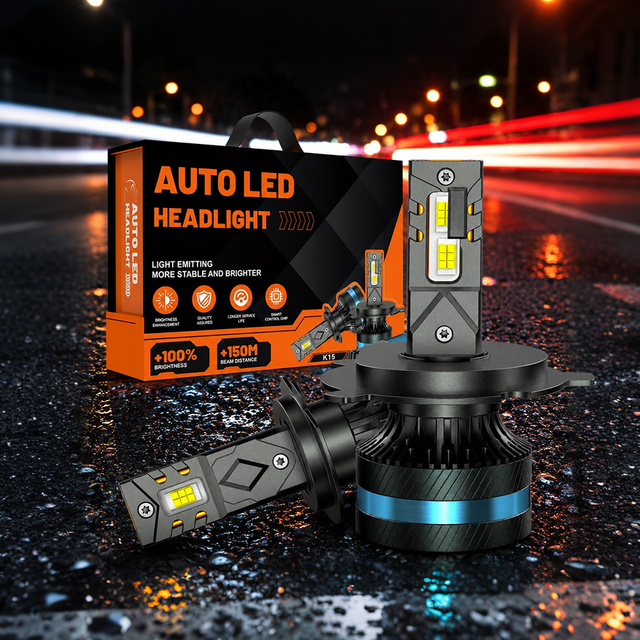 K15 Best Selling 140W 6000K Car LED Headlights Universal H1 H4 H11 9005 9006 9012 H7 IP68 Waterproof Plug-and-Play Super Bright