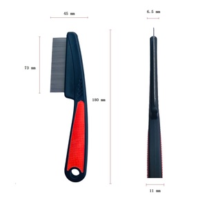 Impugnatura morbida Pet cane gatto pulci pidocchio pidocchio rimuovere il pettine intrappolato con denti fini - Product Image 2