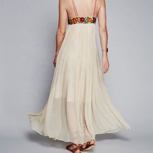 Robes longues maxi bohèmes pour femmes, été, broderie, sexy, jupe en dentelle, vêtements de plage hippie, robe de fête STb-0462 - Product Image 2