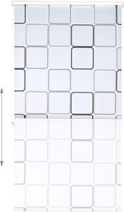 Store à enrouleur de douche carré, hydrofuge, store de bain pour le Fath et la douche Design rétro monté au plafond semi-transparent - Product Image 6