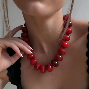 Nuova Collana Artigianale 2026 <span class=keywords><strong>in</strong></span> <span class=keywords><strong>Resina</strong></span> Acrilica Colorata Stile Bohemien con Perline, Gioielli Estivi da Spiaggia per Donna - Product Image 3