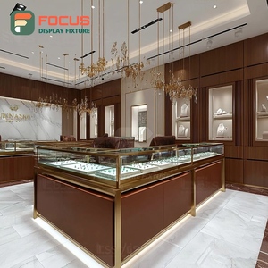 High Visibility Custom Jewelry Display Case Manufacturer Wood Frame Jewelry Shop Showcase Cabinet - Product Image 6