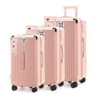 Vente en gros Bagages chariot à bagages de voyage ABS coffret de voyage valise 3 en 1 Boîtes de 24 pouces Verrouillage du port USB Système de freinage antiblocage