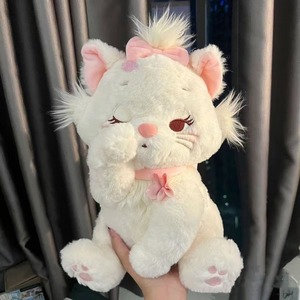 Peluche <span class=keywords><strong>Gatto</strong></span> Bianco con Papillon Rosa, Cartone Animato <span class=keywords><strong>Anime</strong></span>, con Occhi Coperti, <span class=keywords><strong>Gatto</strong></span> Mary Marie, Bambola di Peluche, Morbido Cuscino Decorativo Natalizio, Regalo - Product Image 2