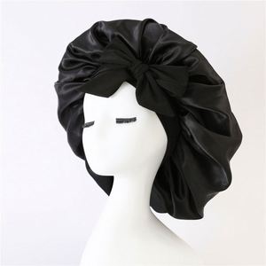 Bonnet personnalisé pour enfant avec logo, large, à marque privée, imprimé, en satin, pour la nuit, avec bande élastique en soie pour cheveux - Product Image 2