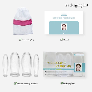 4Pcs Facial Silicone Cupping Terapia Set com Bola De Borracha Preta com Caixa De Presente Soft <span class=keywords><strong>Ball</strong></span> Fireless Vácuo Ventosa Massagem Copos - Product Image 5