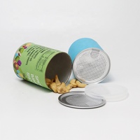 Tubes de canettes en papier de qualité alimentaire personnalisables pour collations aux noix Boîte cylindrique de thé aux fruits secs Emballage d'arachide pour artisanat et jouets