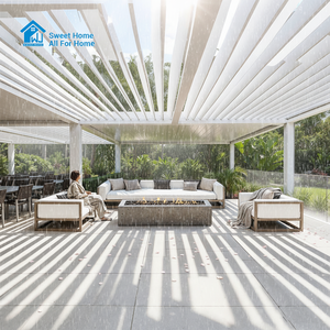 Pergola extérieure en aluminium avec toit à lames orientables, imperméable, écologique, pour patio, gazebo, protection solaire de <span class=keywords><strong>jardin</strong></span>, décorations de <span class=keywords><strong>jardin</strong></span> - Product Image 5