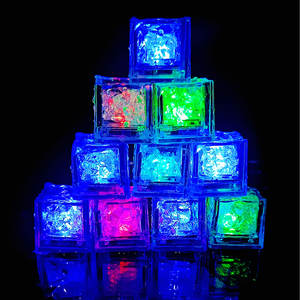Cubetti di Ghiaccio <span class=keywords><strong>LED</strong></span> Multicolore Attivati da Liquidi, Lampeggianti per Decorazioni di Bicchieri da Vino, Birra e Feste - Product Image 1
