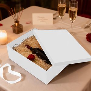 Boîtes cadeaux blanches de grande taille de haute qualité avec couvercles, contenant un ruban, des cartes et du <span class=keywords><strong>papier</strong></span> déchiqueté, boîtes d'emballage <span class=keywords><strong>cadeau</strong></span> pour anniversaire et festival - Product Image 5