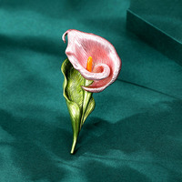 Bros bunga Enamel Aloi kualitas tinggi untuk Pin pengaman pernikahan bros lili Calla elegan perhiasan wanita