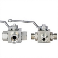 Vanne à bille hydraulique manuelle à haute pression à trois voies à deux positions en acier inoxydable et en acier au carbone CNJS OEM