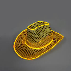 Ismart topi koboi ruangan holografis, topi kawat EL anak perempuan, topi modis, hiasan pesta untuk Halloween dan Tahun Baru, topi bertema luar angkasa menyala - Product Image 2