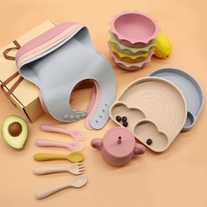 Vajilla de fábrica sin BPA para niños, comida para niños pequeños, entrenamiento de millas, Led, destete, alimentación previa, cuchara de silicona para bebé - Product Image 6