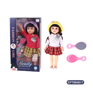 EPT en plastique personnalisé, vente en gros, mode américaine 13 pouces noir fille enfant bébé accessoires poupée jouet avec chanson anglaise petite étoile - Product Image 3