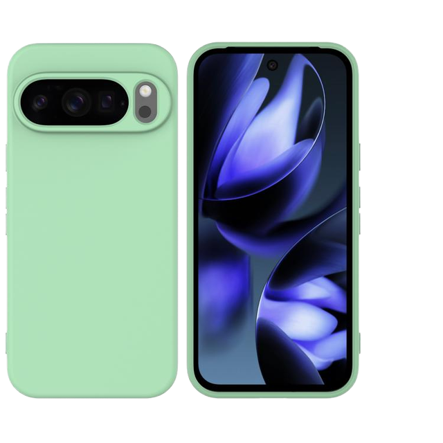 Pure Color Liquid Silicone Foldable Phone Case for Google Pixel 10 Pro XL Green Sports Design Shockproof Protective
