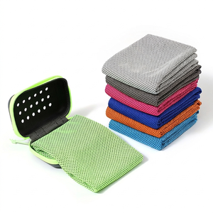 Serviette rafraîchissante à séchage rapide avec étui portable, serviettes glacées pour le sport, absorbant la transpiration, foulard pour la course, le yoga, la gym - Product Image 1