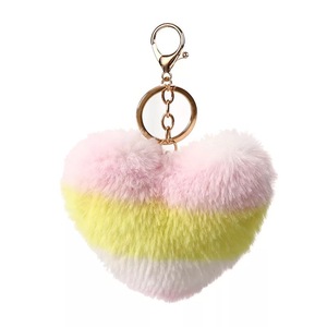Porte-clés en forme de cœur, pompon, pompon, boule, pompon, en peluche, offre spéciale - Product Image 4