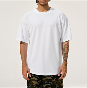 T-shirt en coton épais 200 g/m² à col ras du cou, coupe carrée, tendance, coupe courte, vierge, personnalisable, oversize, pour homme, été, uni - Product Image 1