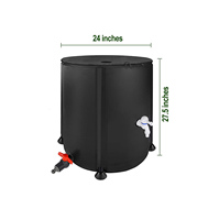 Réservoir d'eau pliable en PVC TAK Garden, bâche en PVC, 100L, baril à eau portable