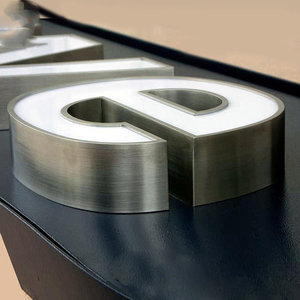 Tùy chỉnh thép không gỉ viền ba chiều nhân vật phát sáng Acrylic Nhân vật phát sáng ngoài trời biển quảng cáo đầu cửa - Product Image 3