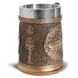 Tasses à bière Viking 3D personnalisées, mug original avec runes, mug en résine Thor, arbre de vie médiéval, taza vikinga - Product Image 2