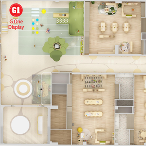 Aménagement intérieur personnalisé pour restaurant parent-enfant et aire de jeux pour enfants, avec décoration sur mesure. - Product Image 3