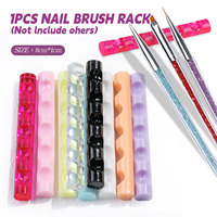 Misscheering 1 pcs 5 Grilles Nail Art Peinture Brosse Porte-Stylo Stand Étagère Affichage Acrylique Transporteur Rack De Stockage Reste Conseils Outils