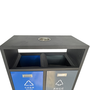 High Quality Galvanized Steel SheetTrash <strong>Cans</strong> Bulk Purchase Park Outdoor Metal Classified <strong>Trash</strong> for Public Municipal Facilities - Product Image 3