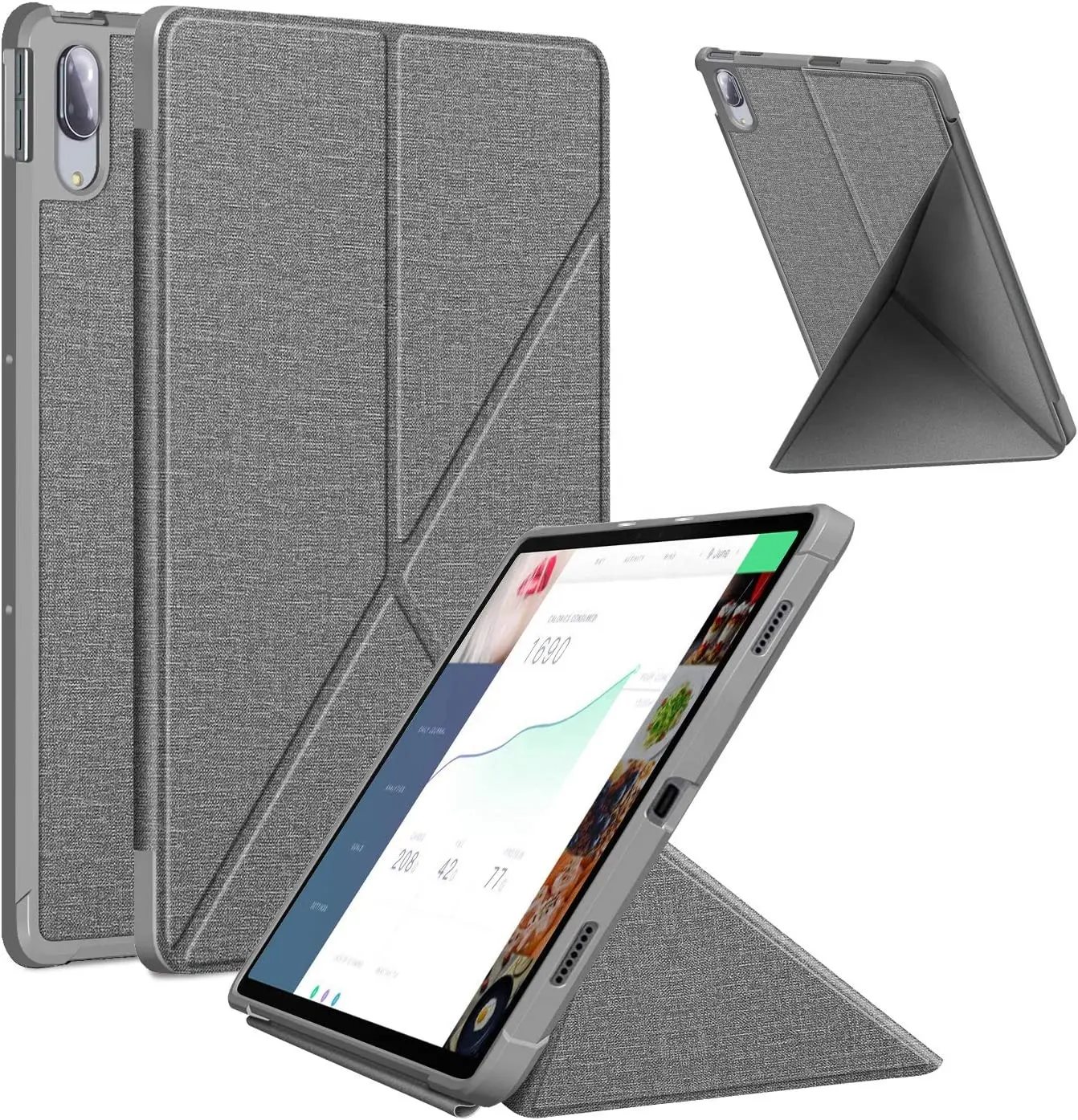 Çok açılı standı İnce PU deri akıllı kapaklı kılıf için Lenovo tab P11 Pro 2nd nesil 2022 tablet
