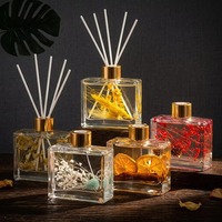 Bouteille en verre décorative pour diffuseur à bâtonnets, huile d'aromathérapie de luxe en gros, 100 ml, 50 ml