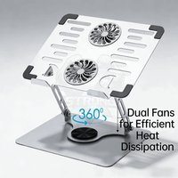 Support d'ordinateur portable éducatif pour adolescents avec rotation, double ventilateur, support en acier, support pour ordinateur portable, support pour tablette pour lit