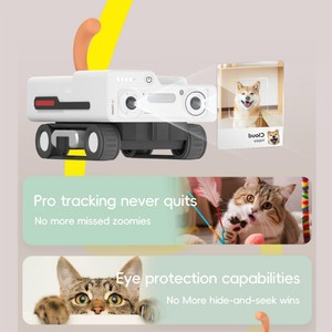 كاميرا روبوتية ذكية للحيوانات الأليفة بدقة 5 ميجابكسل مع تتبع تلقائي وبطارية تدوم ثلاث ساعات وتجنب العوائق والتعرف بالذكاء الاصطناعي للكلاب/القطط للاستخدام الداخلي متعددة المستخدمين - Product Image 4