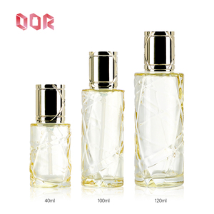 Skin Care Bottle Yellow Transparent Glass <b>Round</b> Bottle Customized Cosmetics Container Empty with Pressing Pump <b>Head</b> <b>Screw</b> Cap - Product Image 5