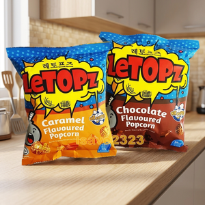 LeTopz Popcorn de qualité supérieure au goût chocolat caramel, sachet de 40g, texture moelleuse, collation sucrée, halal, sans gluten, certifié HACCP - Product Image 2