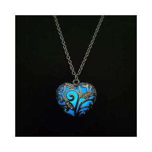 قلادة ريسينجمون الفاخرة, قلادة ذات النمط الزهري الفاخرة ، قلادة لامعة في الظلام ، مجوفة على شكل قلب - Product Image 1