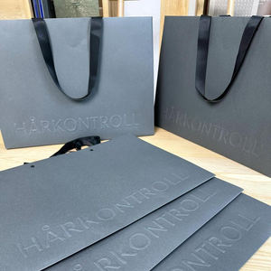 Fabricante al por mayor de lujo gris textura arte papel <span class=keywords><strong>Gif</strong></span> bolsa de compras brillante oro hoja logotipo cuerda trenzada mango mate laminación - Product Image 6