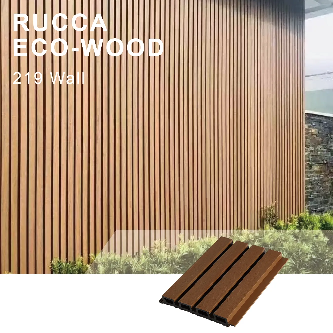 Water-proof Wood Fiber External Cladding Exterior Panels Fluted Panel Outdoor Privacy Wall Wpc Cladding Wall Panel